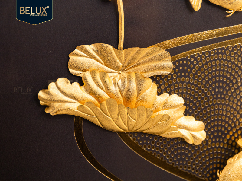 Tranh Niên Niên Hữu Dư Dát Vàng 24k 39x30cm